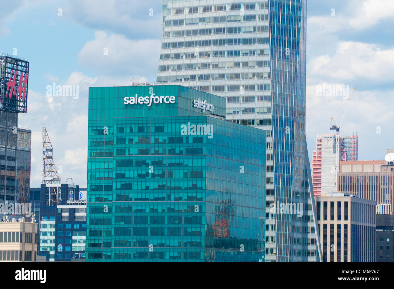 New York City, Circa 2017 Salesforce building in midtown Manhattan