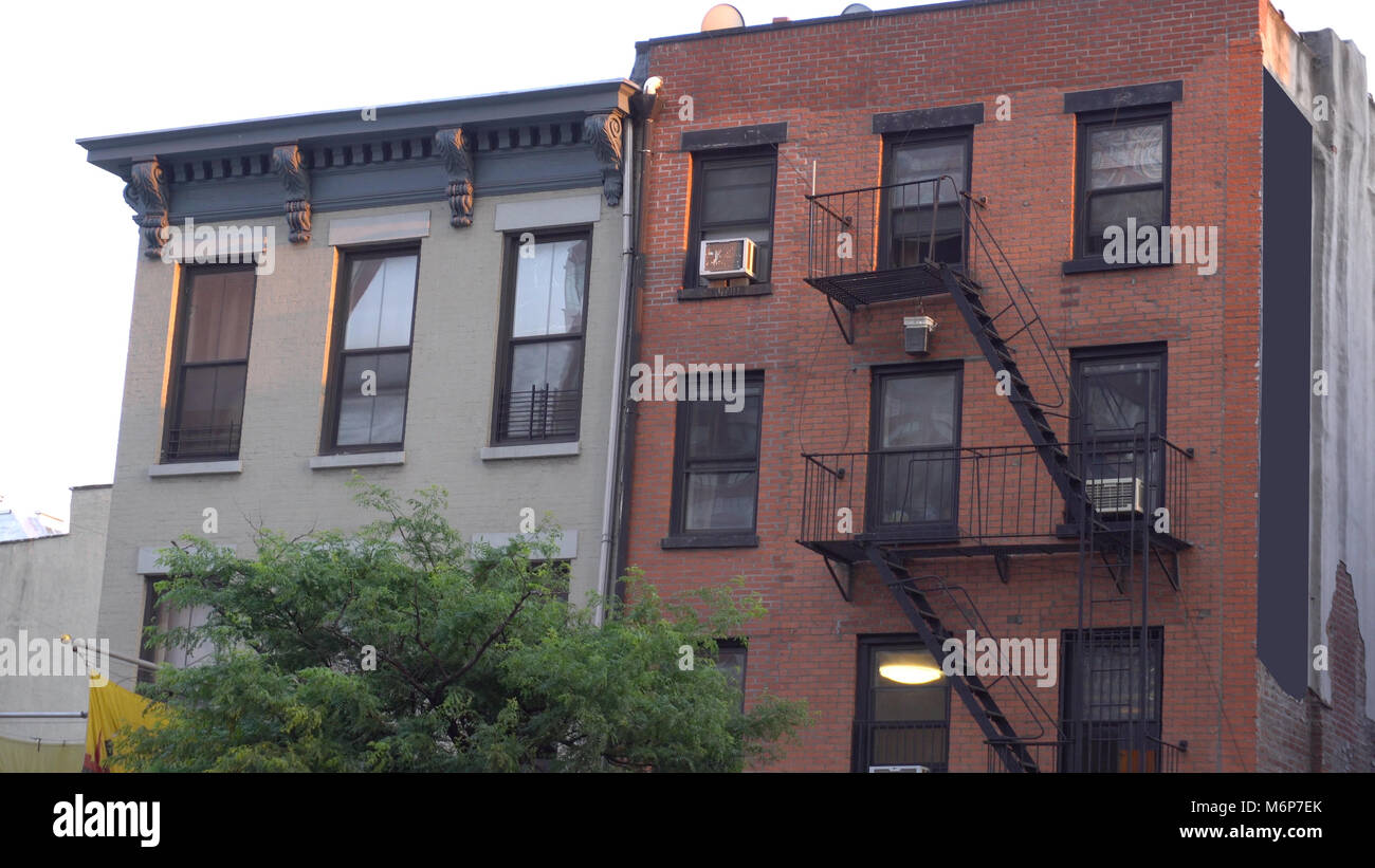 Typical Brooklyn New York City style apartment building exterior