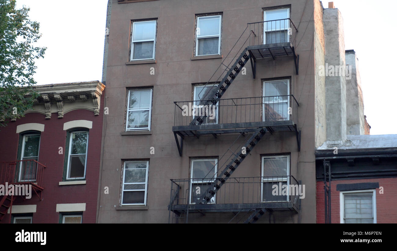 Typical Brooklyn New York City style apartment building exterior