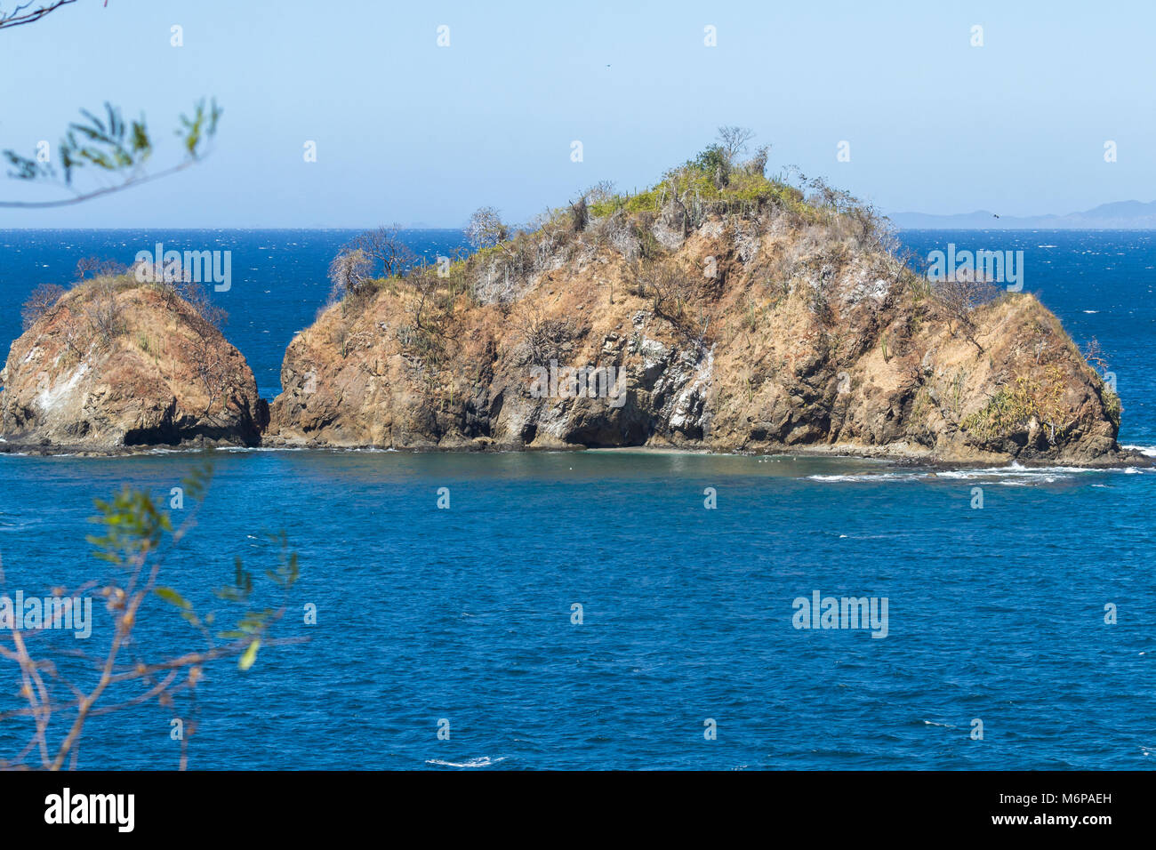 Montosa Island in the north pacific coast of Costa Rica, seen here from a view point near Calzon de Pobre beach Stock Photo