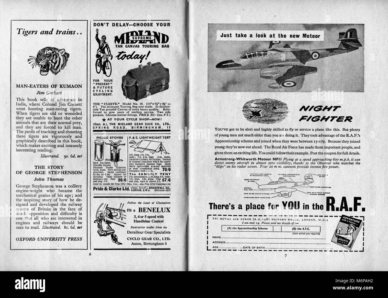 1950's adverts from the Boy's Own Paper. Stock Photo