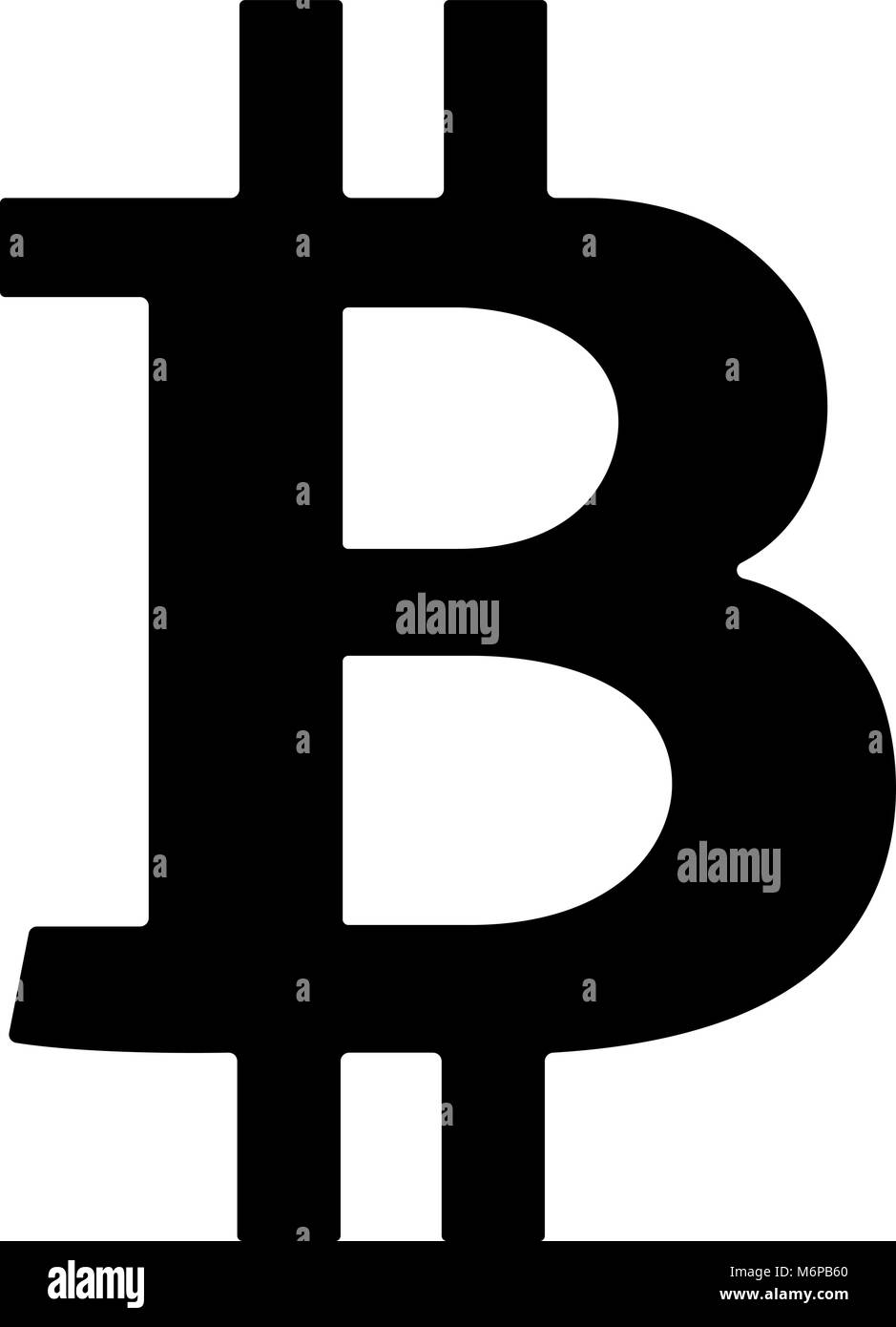 Black bitcoin sign icon isolated on white background. Vector ...