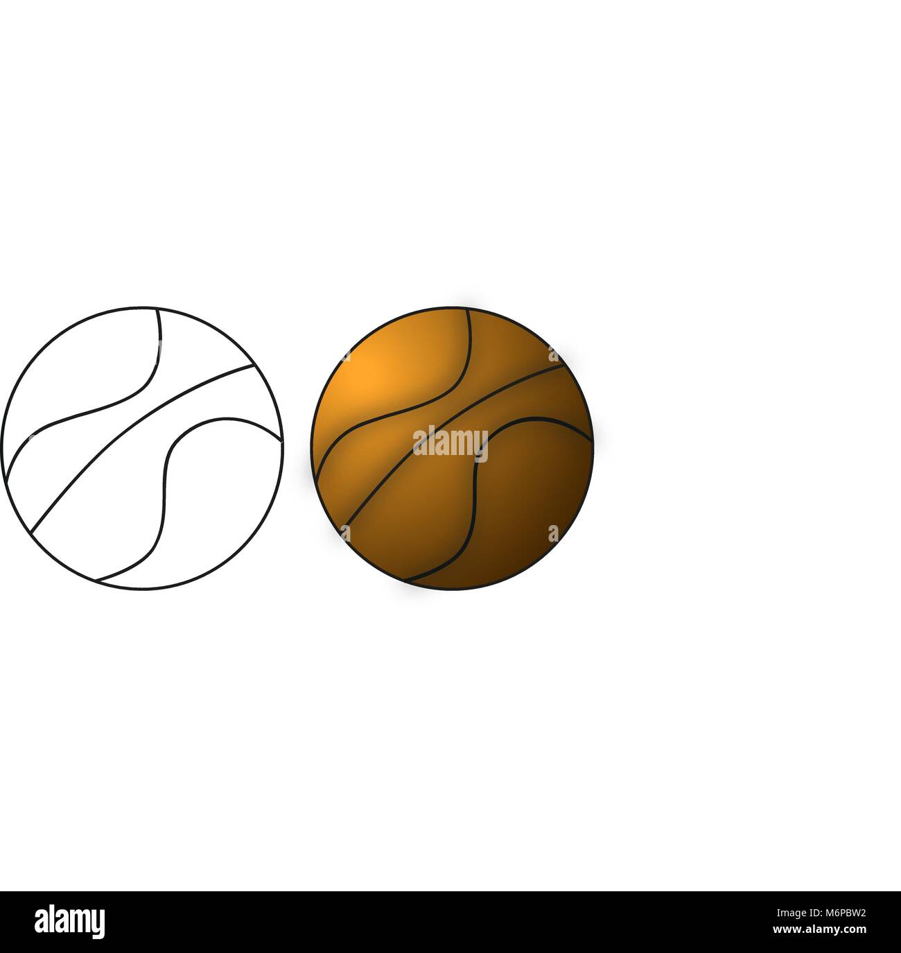 Basket ball for coloring book - vector Stock Vector Image & Art - Alamy