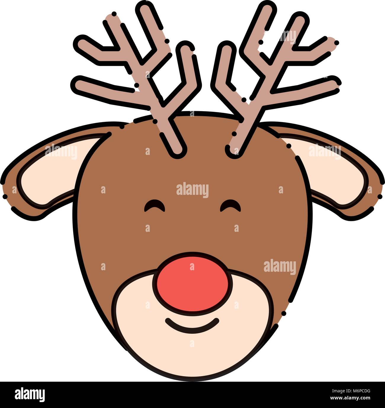 Rudolph deer icon over white background, colorful design. vector ...