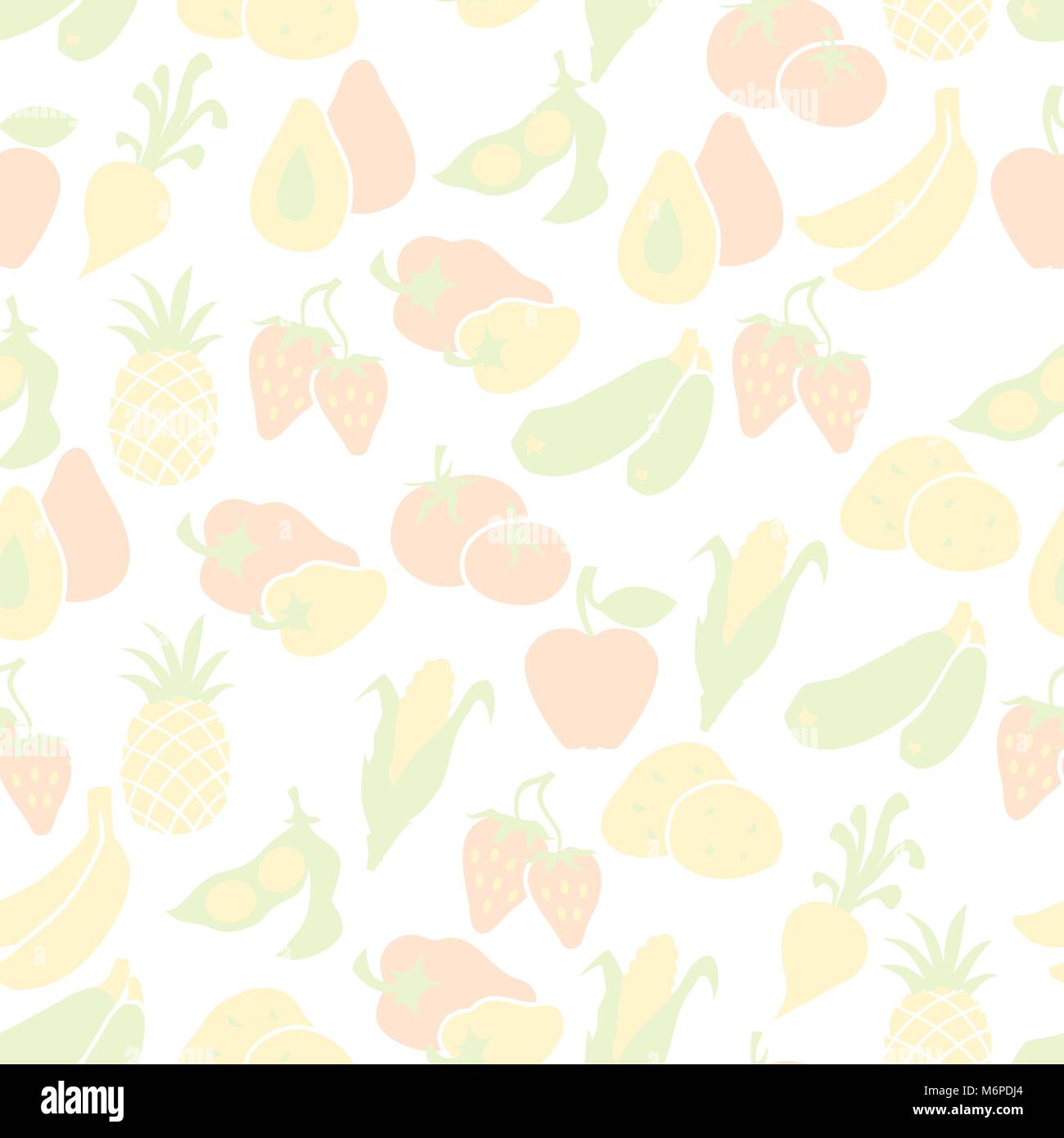 Fruits and vegetables seamless pattern Stock Vector Image & Art - Alamy