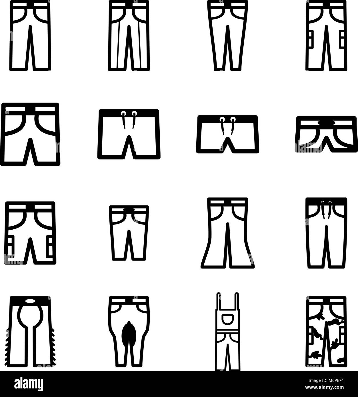 Pants Icons Stock Vector