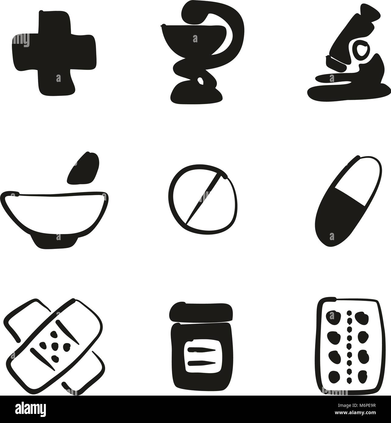 Pharmacy Icons Freehand Fill Stock Vector Image & Art - Alamy