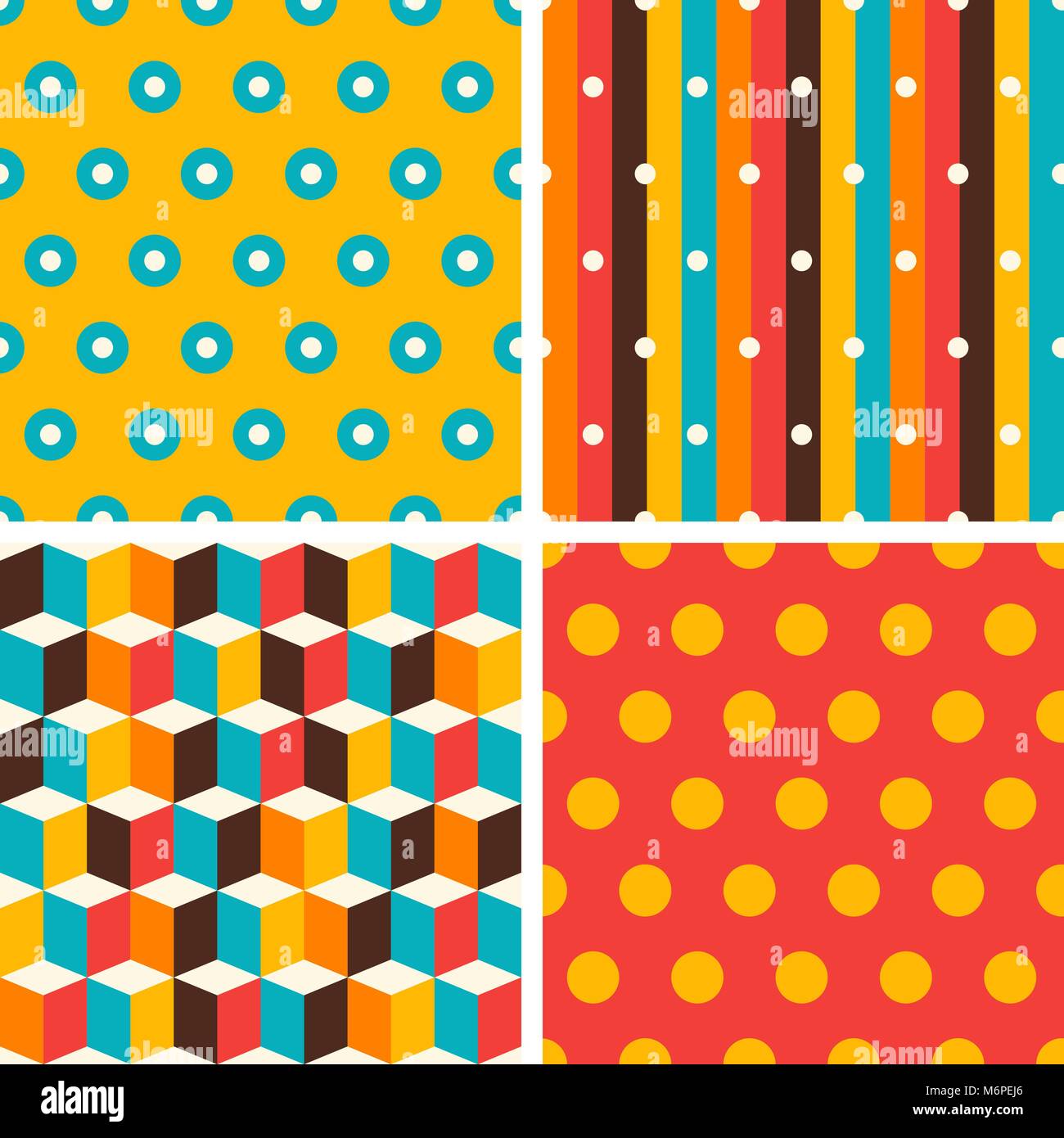 Seamless abstract retro geometric patterns set Stock Vector Image & Art ...