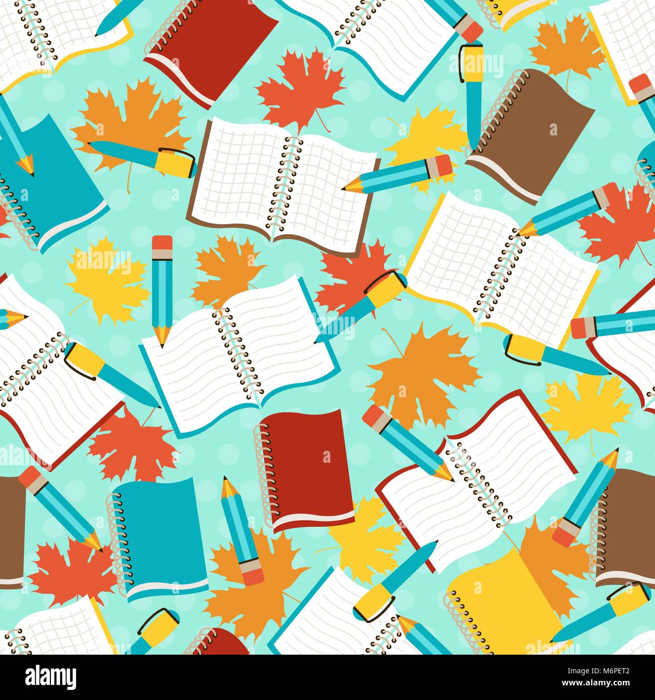 Seamless pattern with school icons Stock Vector