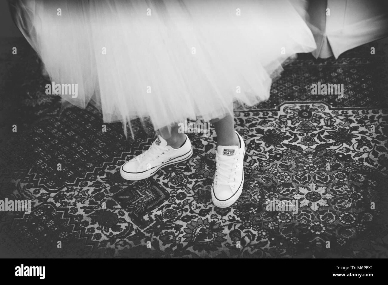 bridesmaid with sneakers