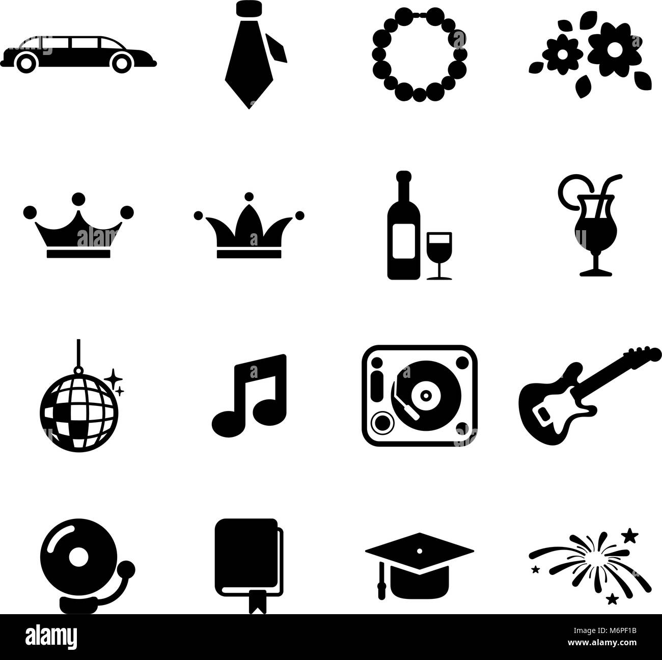 Prom Icons Stock Vector