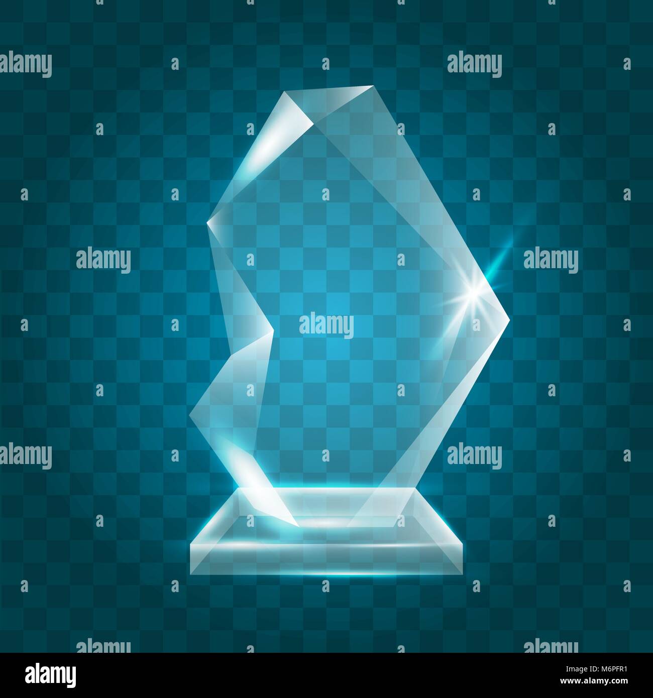 Transparent Shining Blank Vector Acrylic Crystal Glass Trophy Award ...