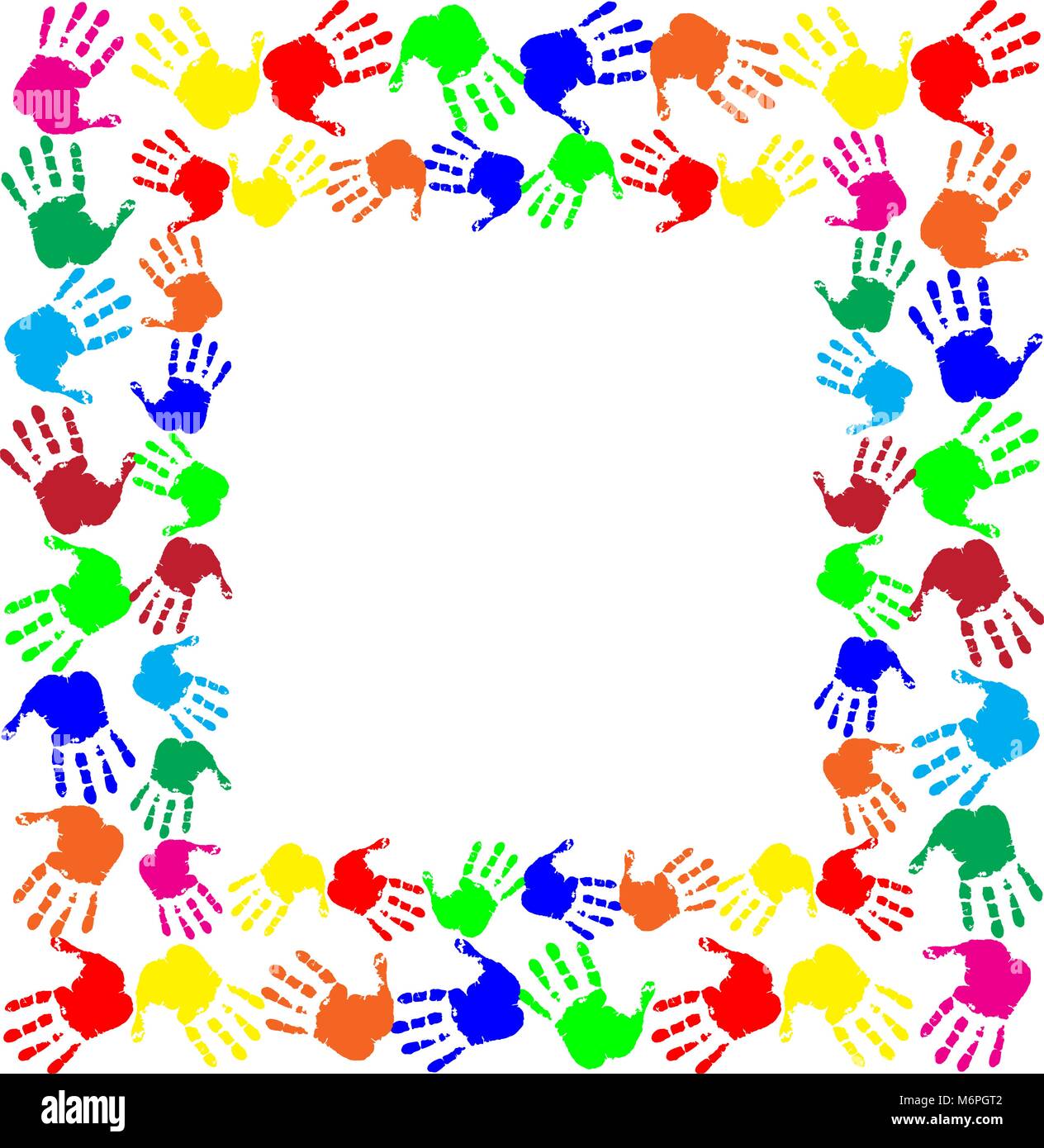 Bright rainbow frame with empty copy space for text or image and