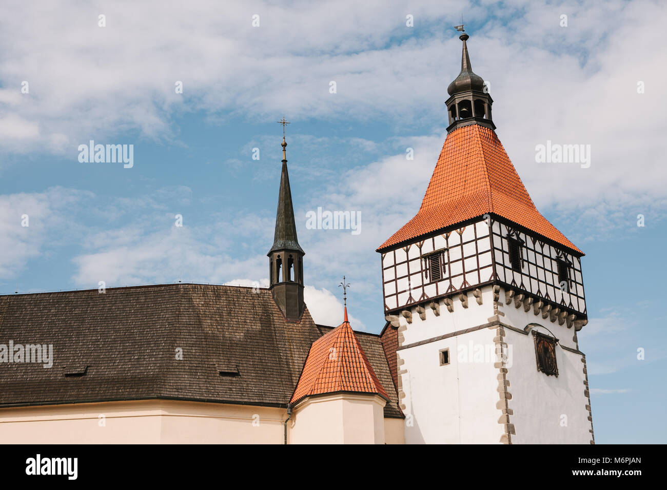 Beautiful castle Blatna in the Czech Republic on sunny warm day. Stock Photo