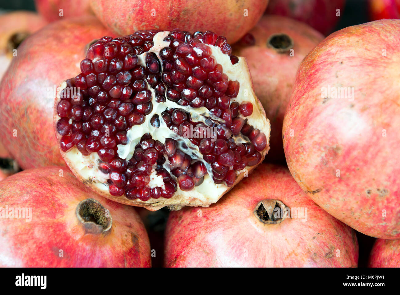 Ripe pomegranate fruit Stock Photo