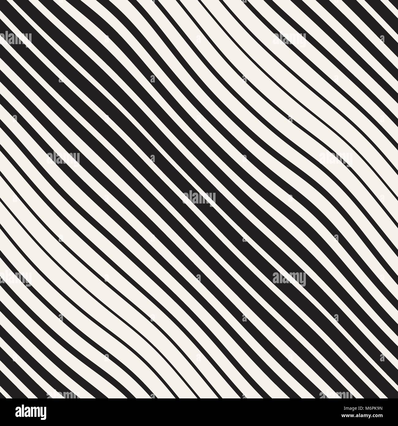 Vector seamless black and white hand drawn diagonal wavy lines gradient ...