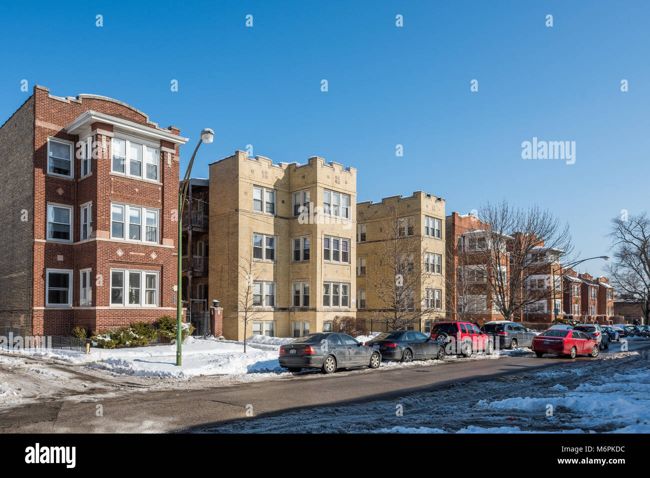 Residential buildings in the Portage Park neighborhood Stock Photo Alamy