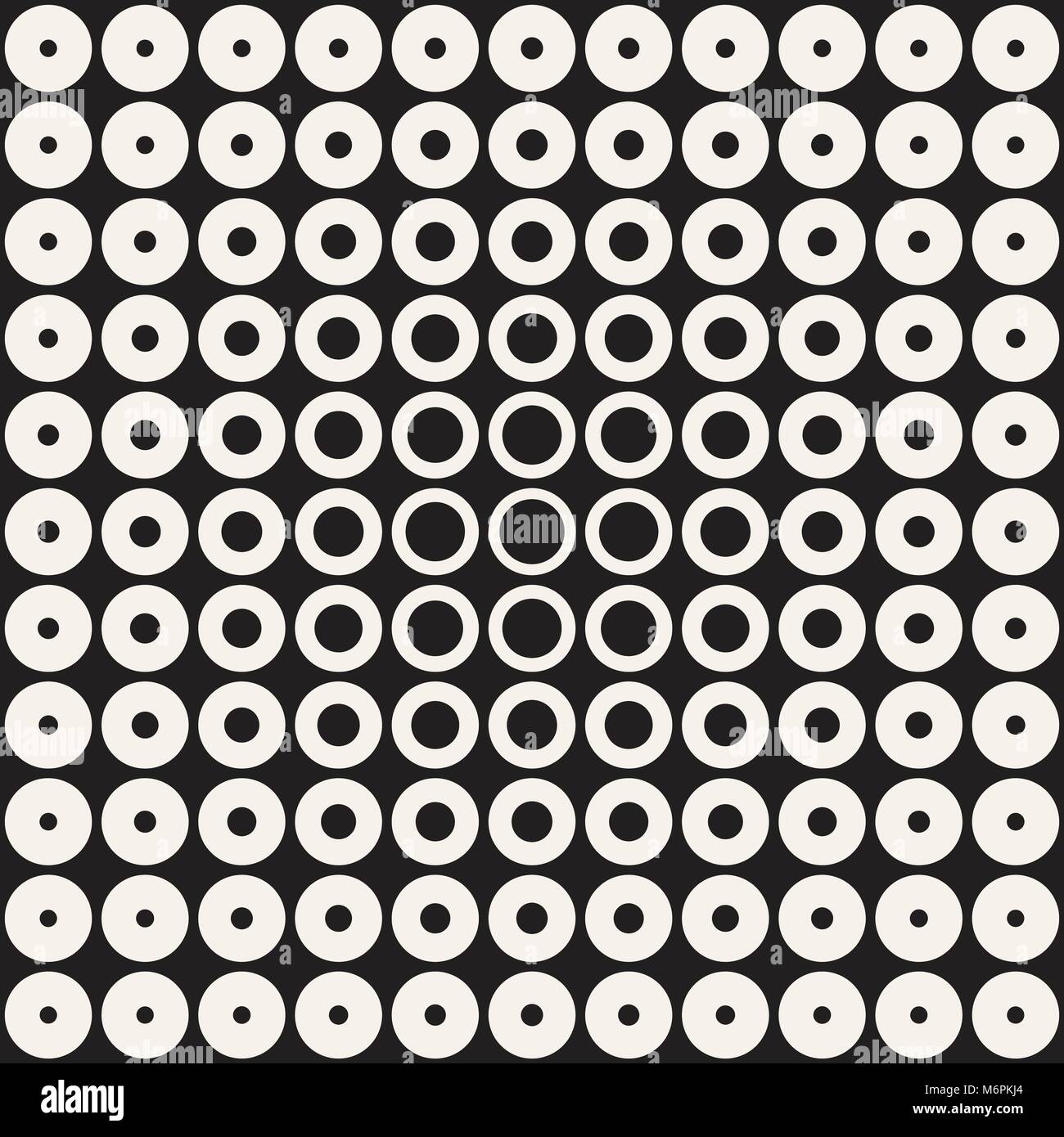 Halftone circles vector seamless pattern. Abstract geometric texture ...