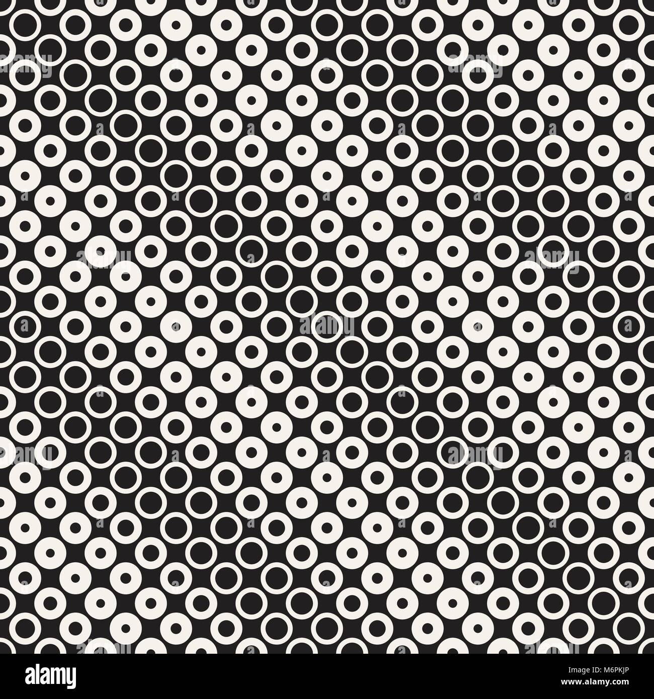 Halftone circles vector seamless pattern. Abstract geometric texture ...