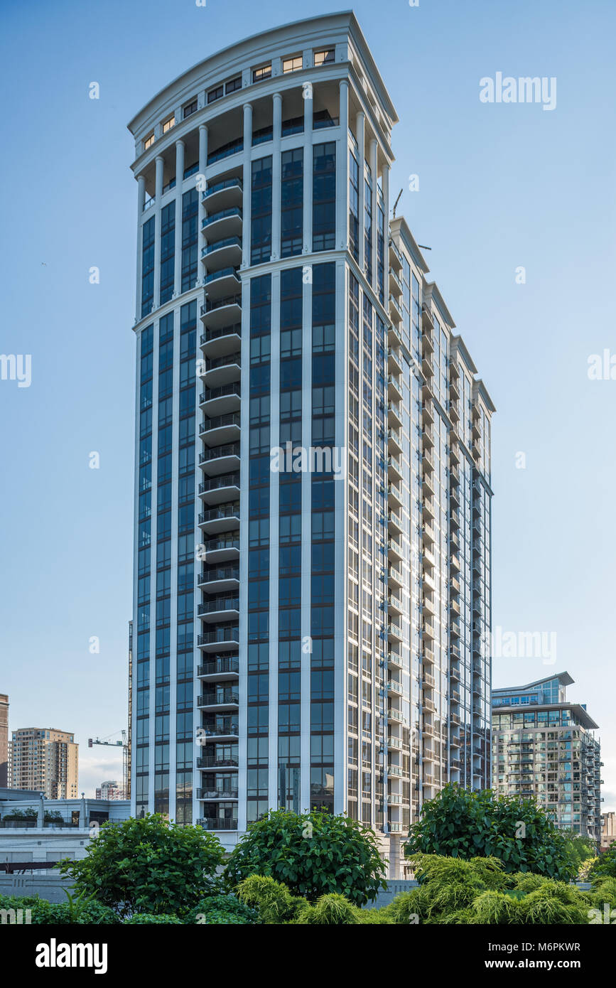 Contemporary highrise apartment building in the South Loop neighborhood Stock Photo