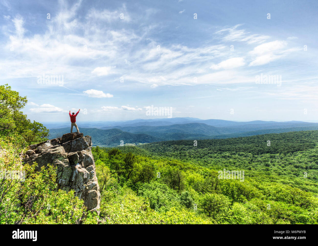 Celebrate Your Park!. There's nothing quite like a hike to a view in Shenandoah National Park! Stock Photo