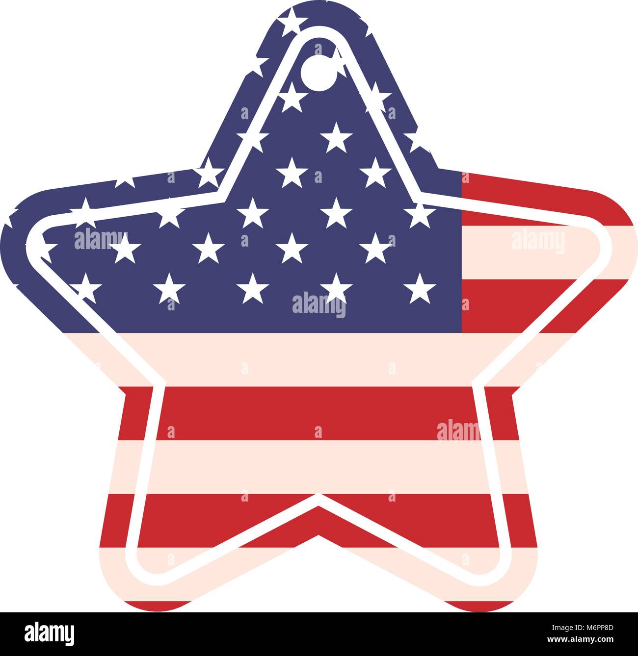 tag with star shape with flag of united states national vector ...