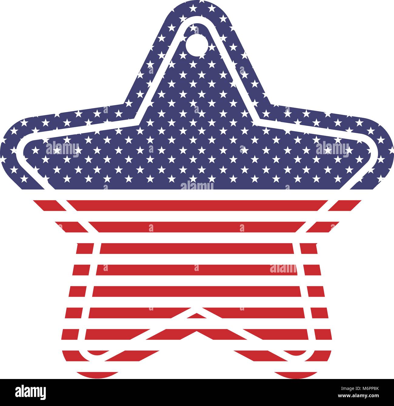 tag with star shape with flag of united states emblem national vector ...