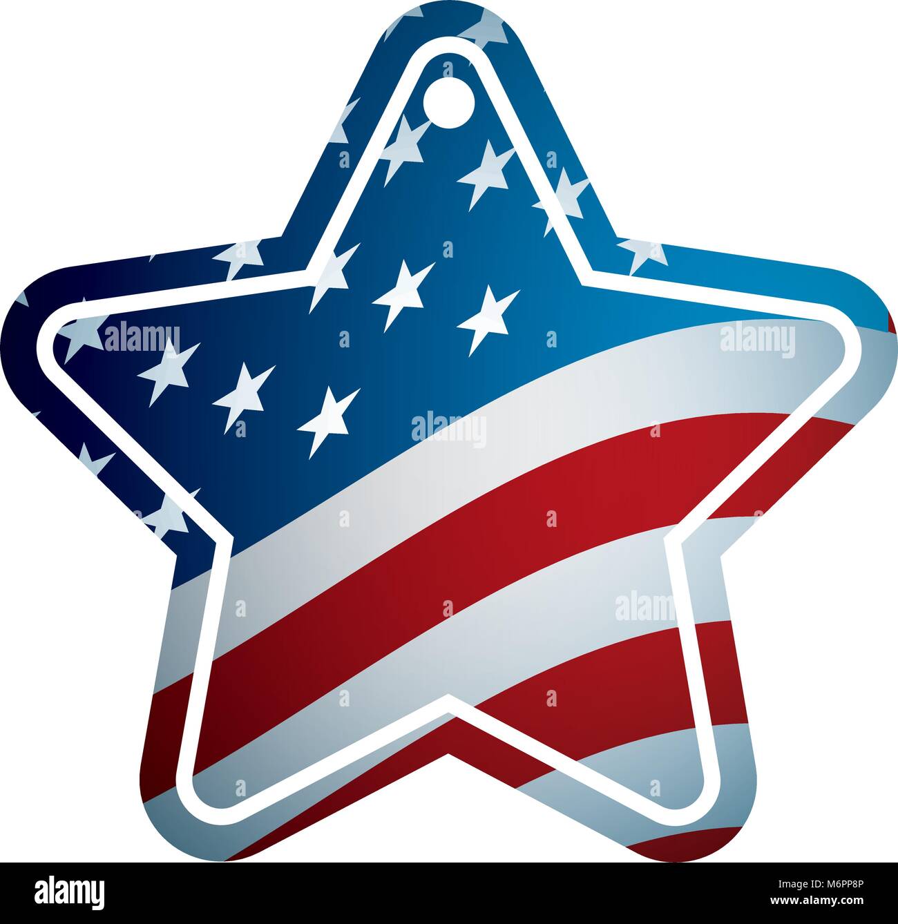 tag with star shape with flag of united states patriotism vector ...