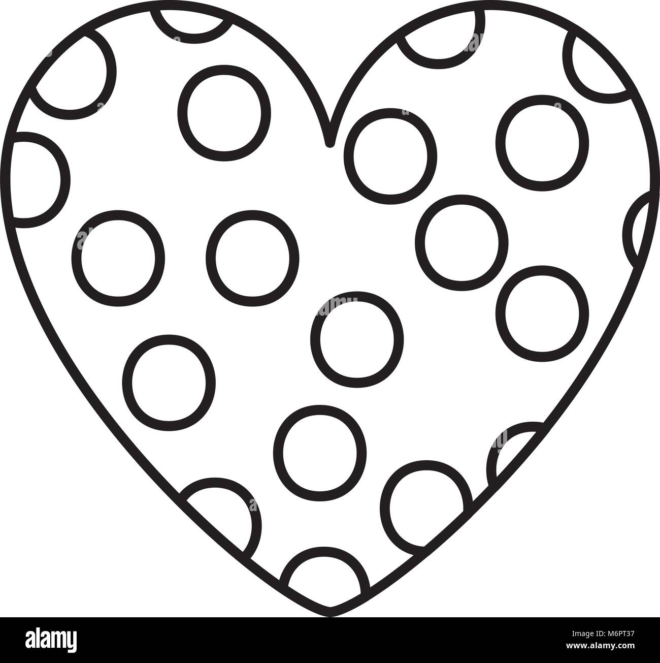dotted heart in love decoration romantic vector illustration thin line ...