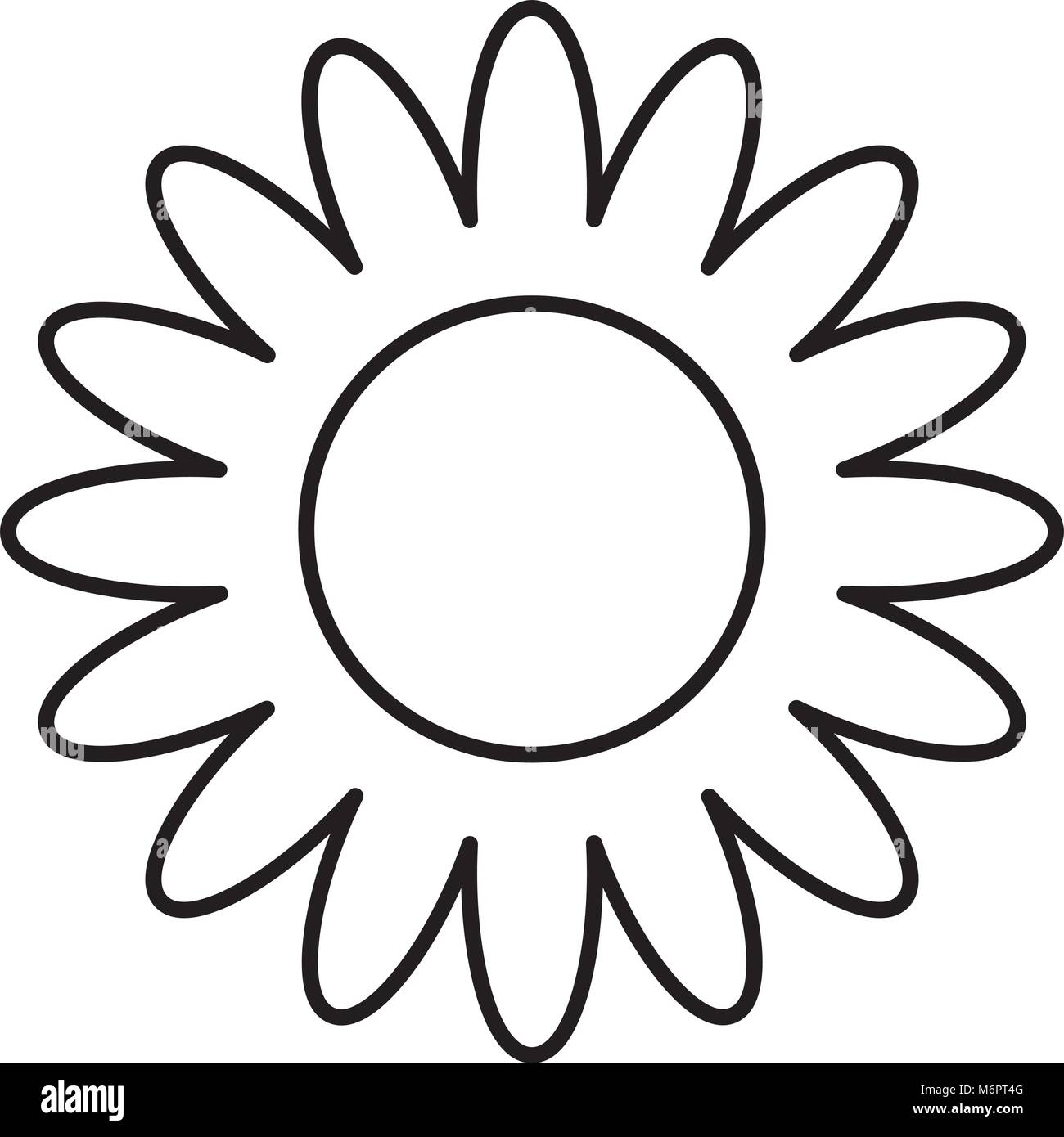flower decoration ornament natural image vector illustration thin line ...