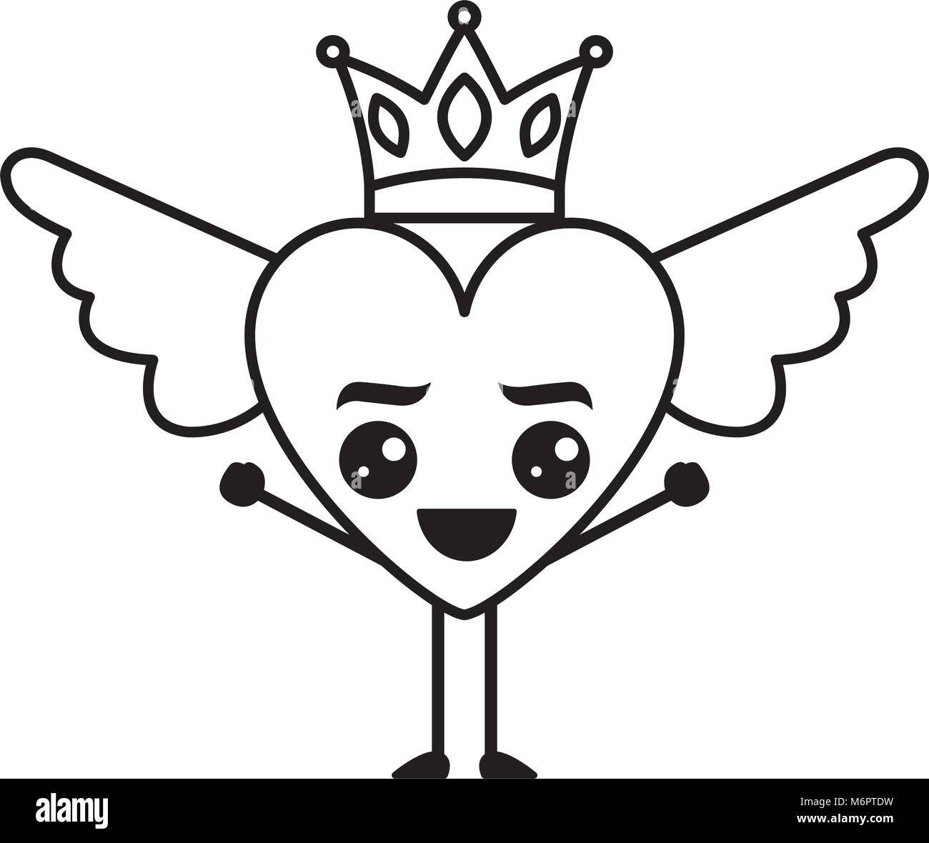 Cartoon Heart In Love Happy Kawaii Wings And Crown Vector Illustration Thin Line Design Stock Vector Image Art Alamy Cartoon Heart In Love Happy Kawaii Wings And Crown Vector Illustration Thin Line Design Stock Vector Image Art Alamy