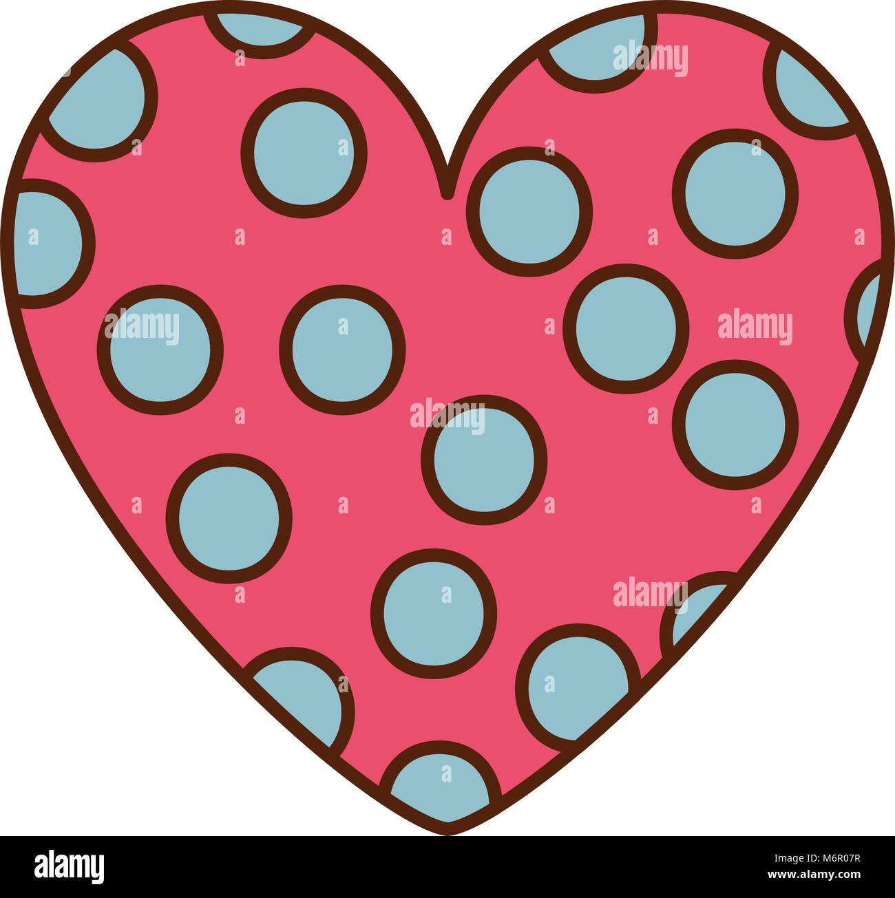dotted heart in love decoration romantic vector illustration Stock ...