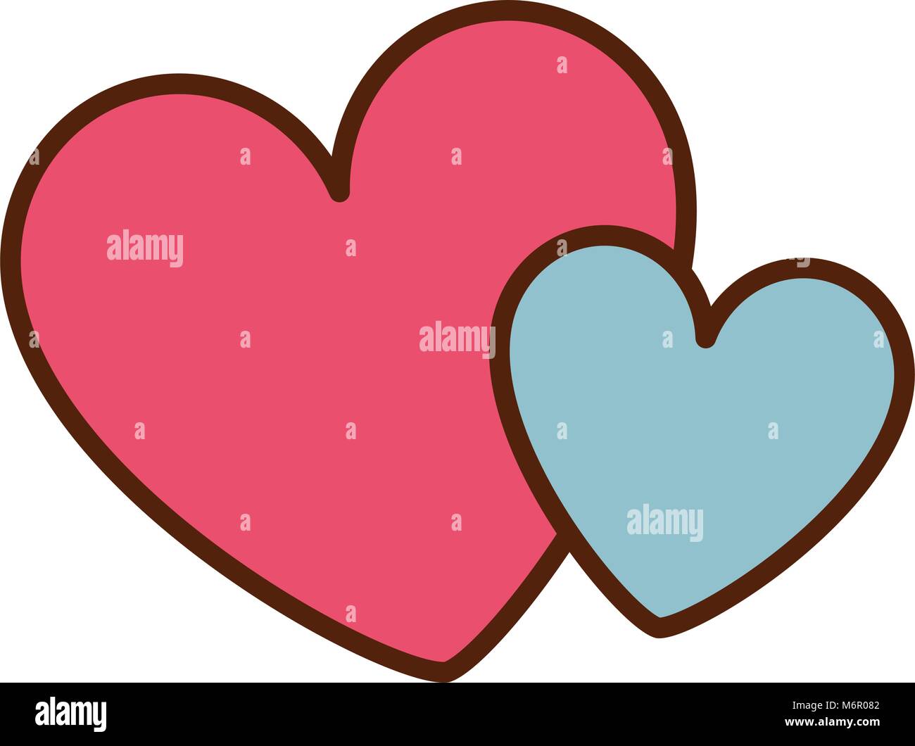 hearts love decoration romance image vector illustration Stock Vector ...