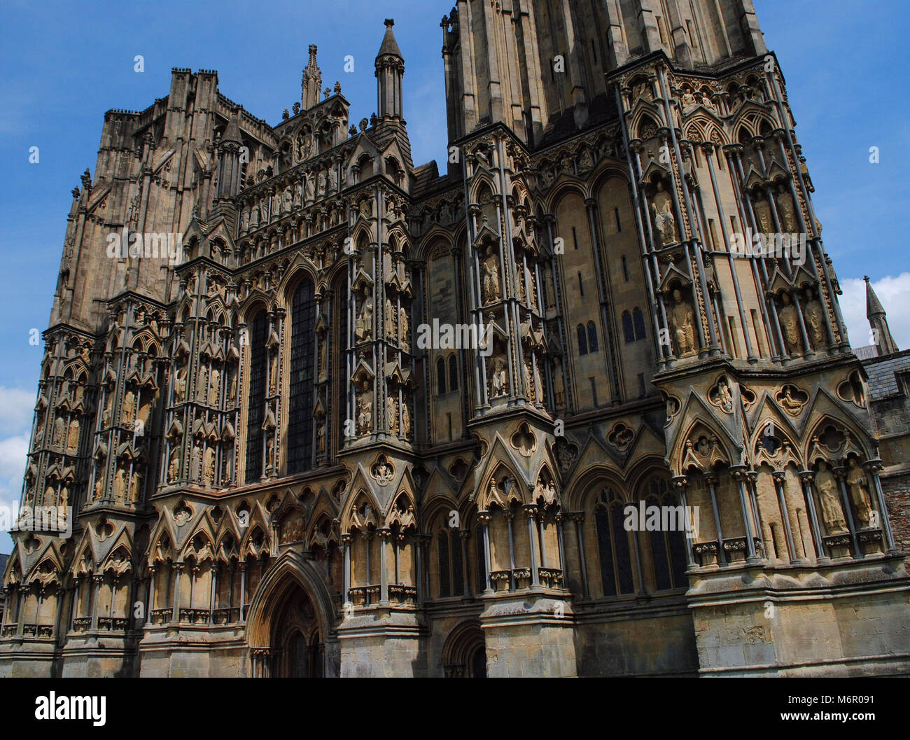 The glory of Medieval Gothic architecture, Wells Cathedral, England Stock Photo