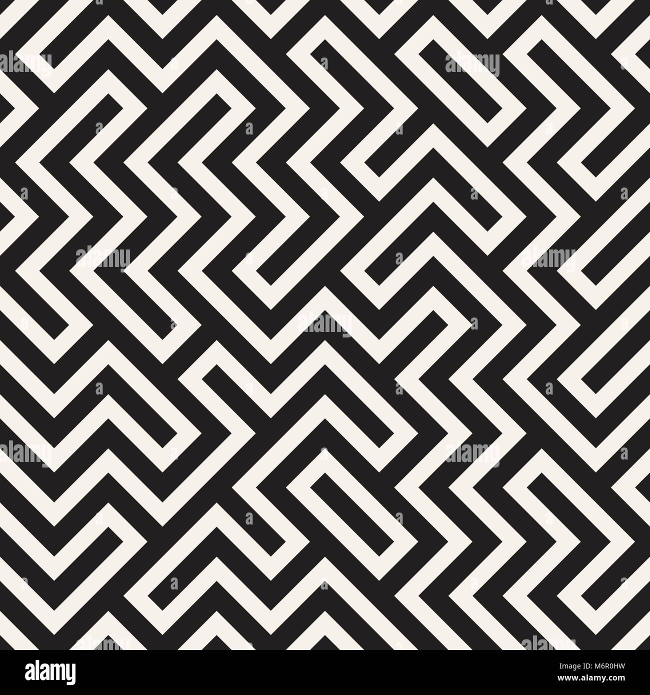 Irregular maze line lattice. Abstract geometric background design. Vector seamless pattern. Stock Vector