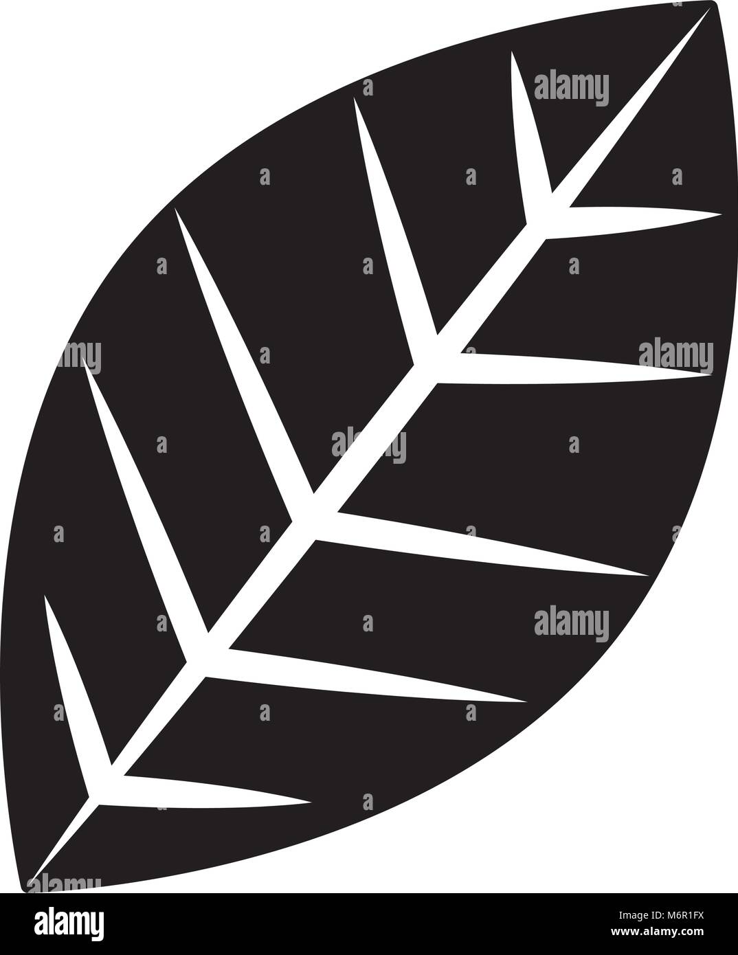 leaf natural foliage icon image vector illustration black and white ...