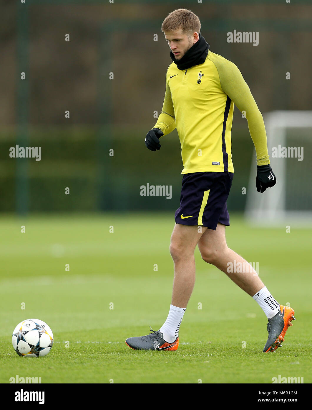 Tottenham Hotspur's Eric Dier during the training session at Tottenham Hotspur football Club Training Ground, London. Stock Photo