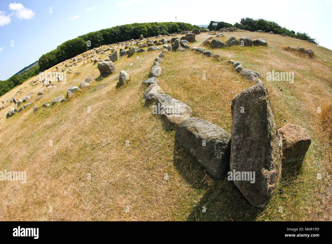A picture from the Viking burial ground Lindholm Høje in Denmark near Aalborg. Stock Photo