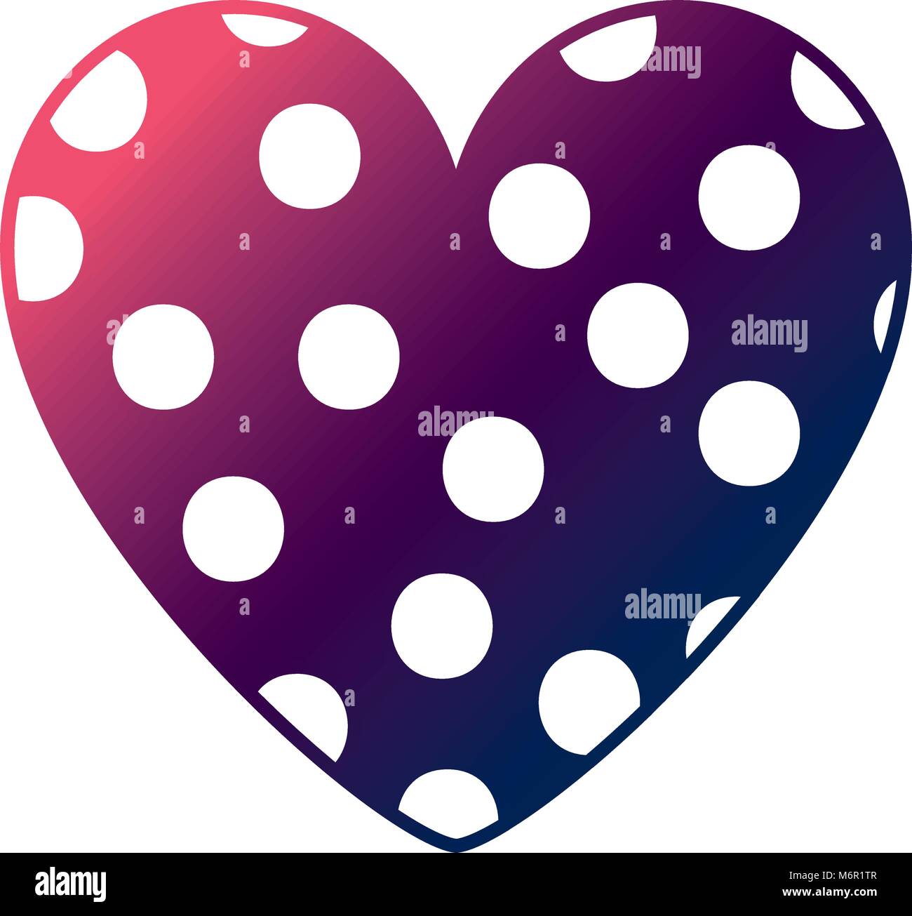 dotted heart in love decoration romantic vector illustration degrade ...