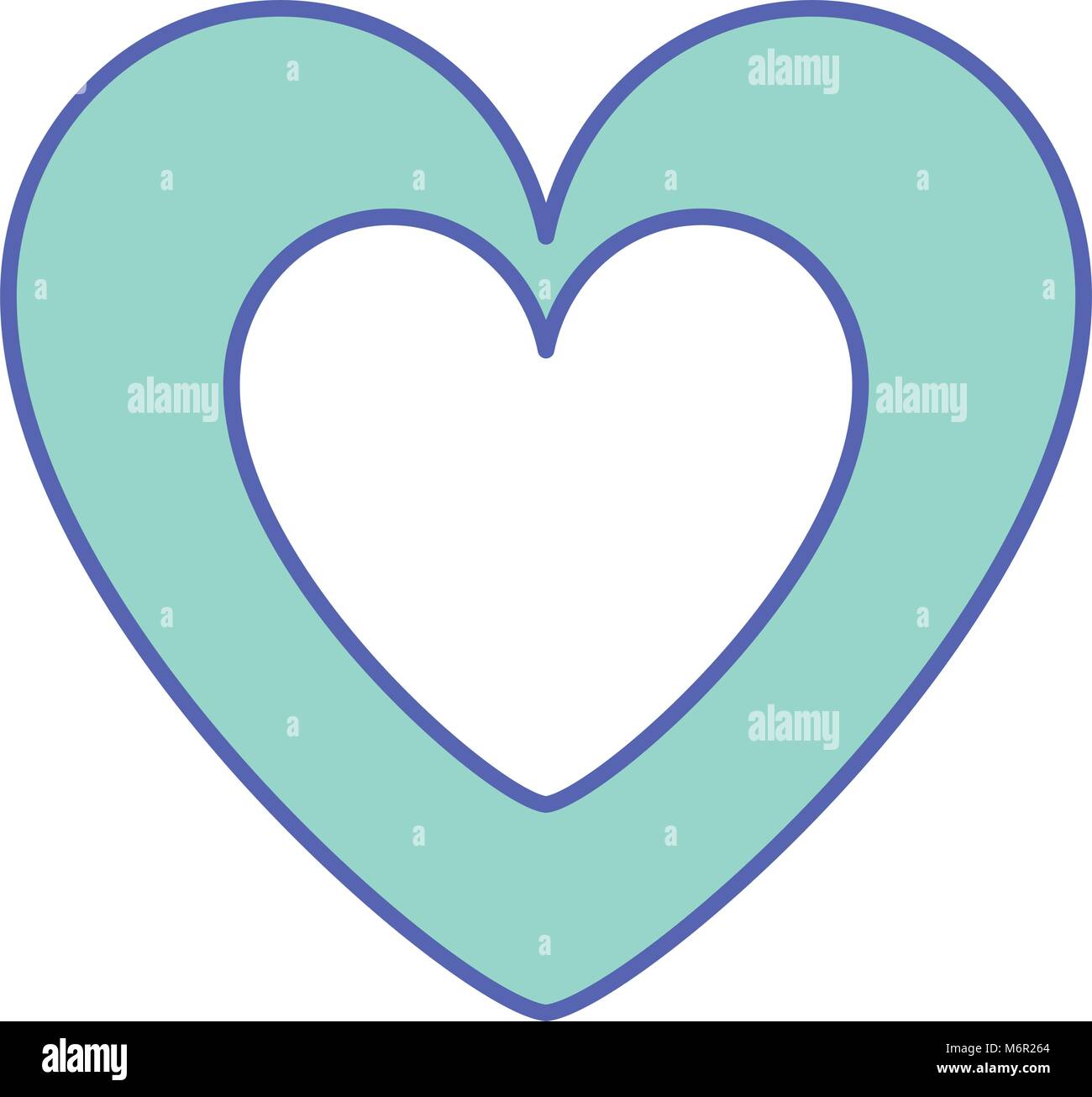 cute pink heart in love decoration vector illustration green pastel ...