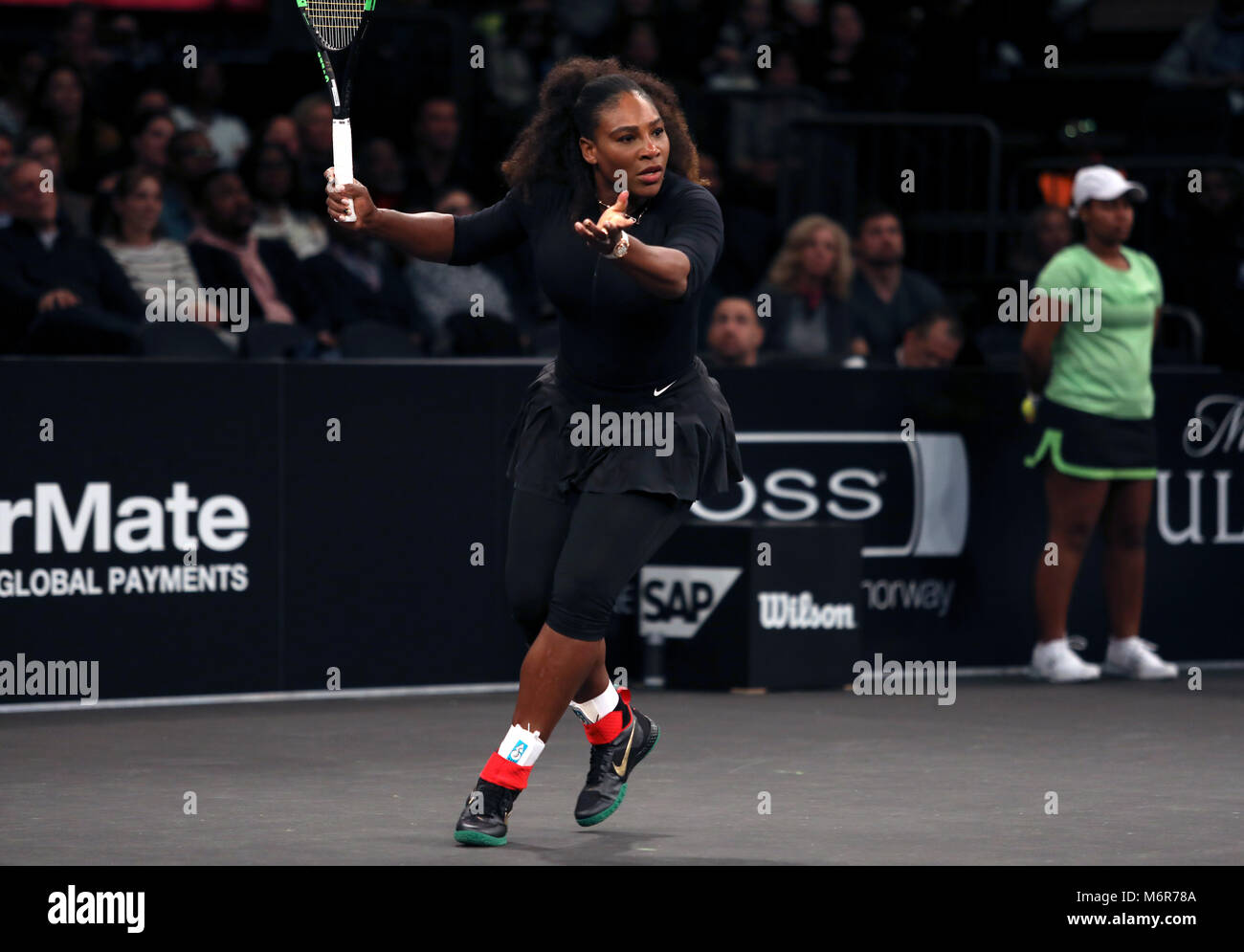 New York, USA. 5th March, 2018. Serena Williams in action against France's Marion Bartoli during the Tie Break Tens tennis tournament at Madison Square Garden in New York. The tournament features eight of the tours top female players competing for a $250,000 winners prize.  Williams has been returning to competition following the recent birth of her first child. Credit: Adam Stoltman/Alamy Live News Stock Photo