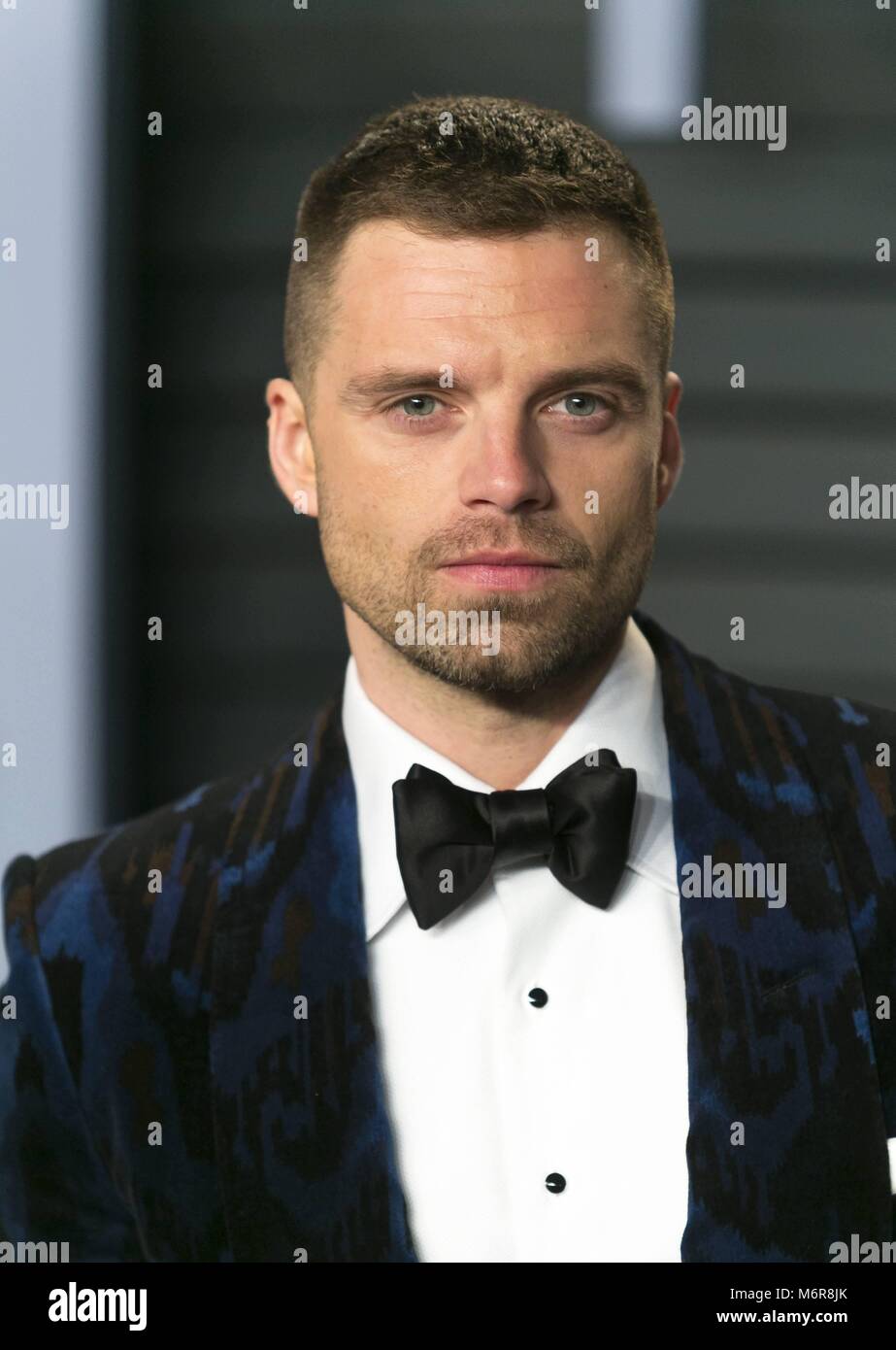 Beverly Hills, USA. 04th Mar, 2018. Sebastian Stan attends the Vanity Fair  Oscar Party at Wallis Annenberg Center for the Performing Arts in Beverly  Hills, Los Angeles, USA, on 04 March 2018.