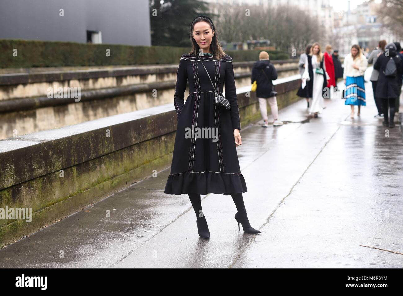 Paris, Frankreich. 04th Mar, 2018. Blogger Chriselle Lim attending the Valentino show during Paris Fashion Week - March 4, 2018 - Credit: Runway Manhattan/Michael Ip ***For Editorial Use Only*** | Verwendung weltweit/dpa/Alamy Live News Stock Photo
