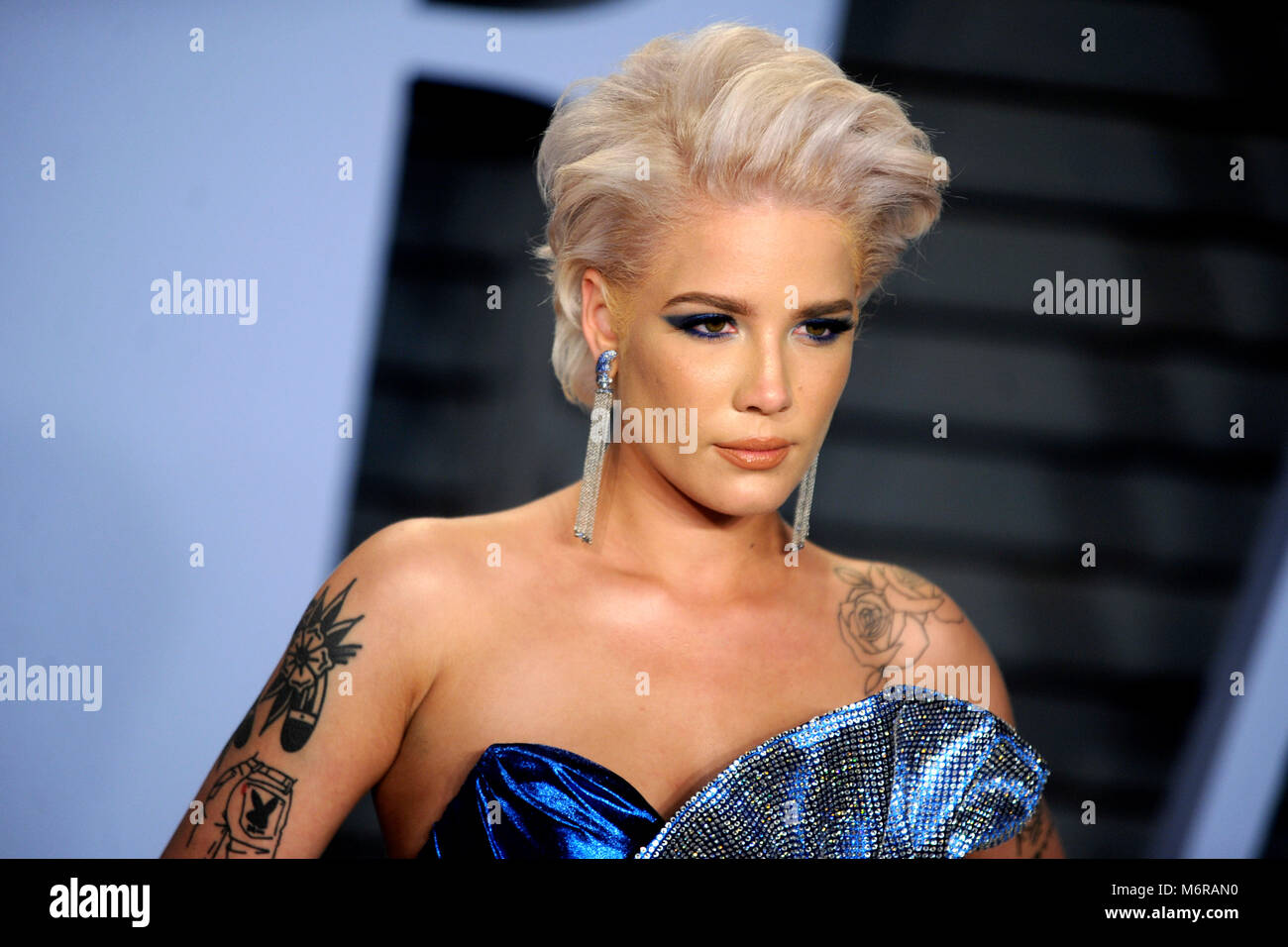 Halsey attending the 2018 Vanity Fair Oscar Party hosted by Radhika