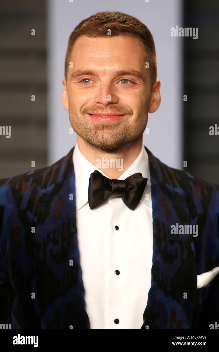 Sebastian Stan attending the 2018 Vanity Fair Oscar Party hosted by