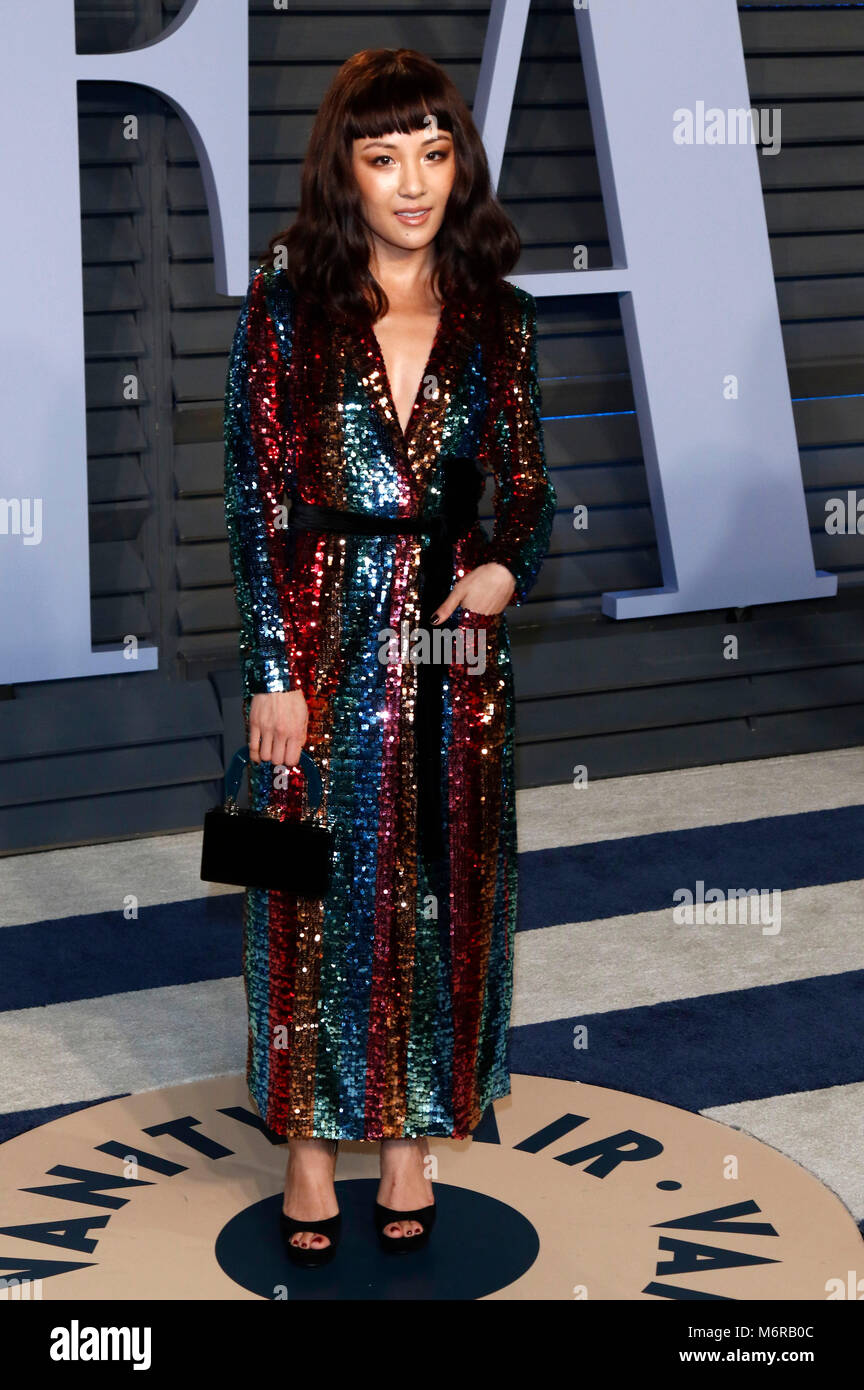 Constance Wu attending the 2018 Vanity Fair Oscar Party hosted by Radhika Jones at Wallis Annenberg Center for the Performing Arts on March 4 2018 in Beverly Hills California Stock Photo Alamy