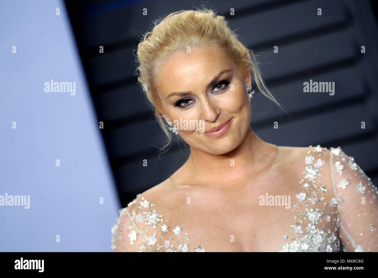 Lindsey Vonn attending the 2018 Vanity Fair Oscar Party hosted by