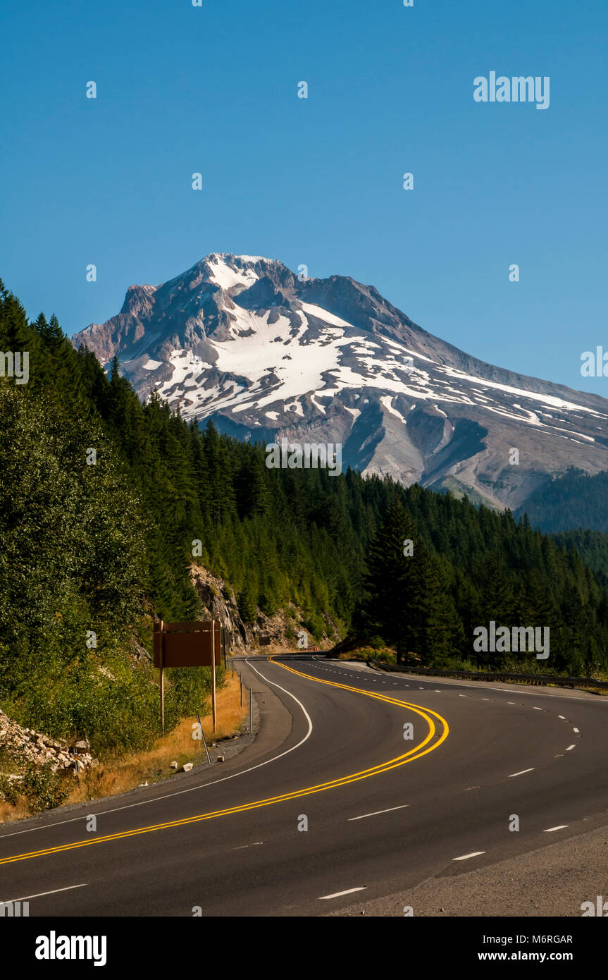 Mount Hood, Oregon. Highway 26. Mount Hood. Mount Hood National Forest. 20 miles east of