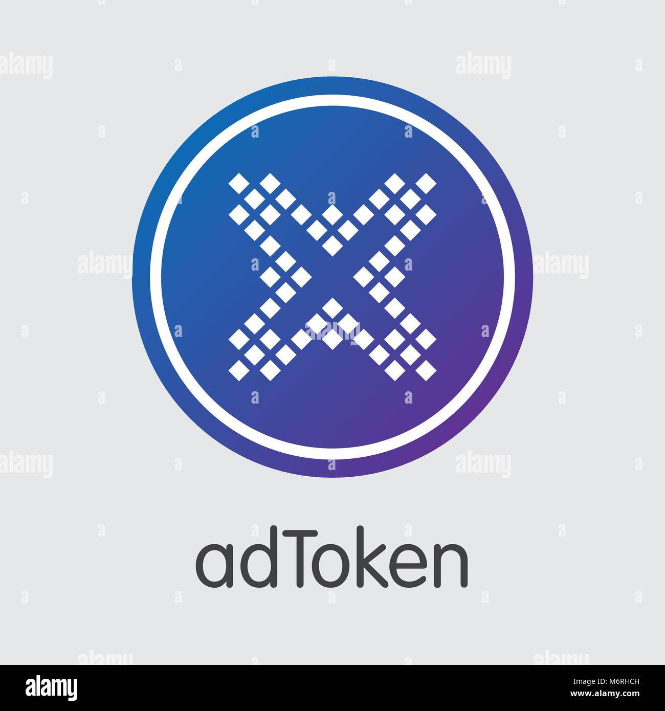 Adtoken - Cryptographic Currency Icon. Stock Vector