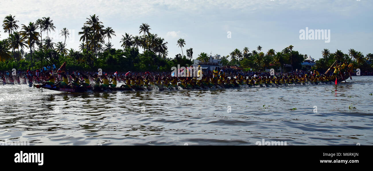 this photo is nehru trophy boat race in alapuzha,alapuzha is the real gods own country in lerala. Stock Photo